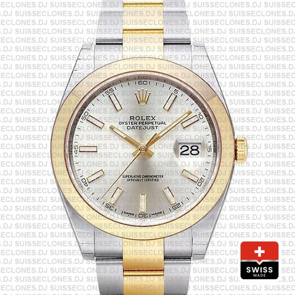 Rolex Datejust 41 Silver Dial Two-Tone Watch | Rolex Replica