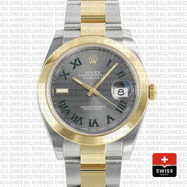 Rolex Datejust Two-Tone 41mm | Slate Grey Dial Roman Watch