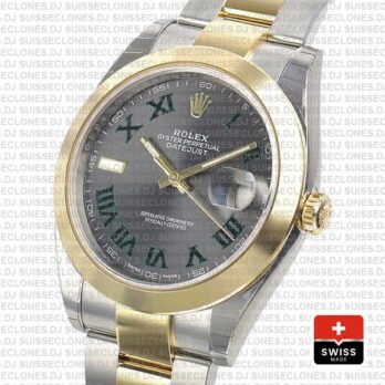 Rolex Datejust 41 Two-Tone 18k Yellow Gold Slate Grey Roman Dial