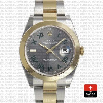 Rolex Datejust 41 Two-Tone 18k Yellow Gold Slate Grey Roman Dial Stainless Steel