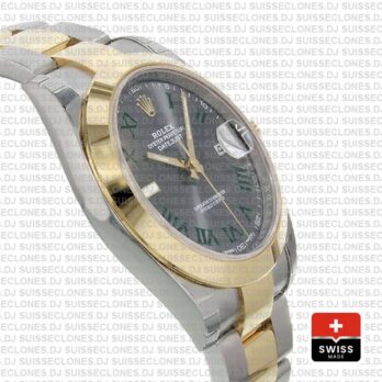 Rolex Datejust 41 Two-Tone 18k Yellow Gold Slate Grey Roman Dial Stainless Steel Swiss Replica Watch