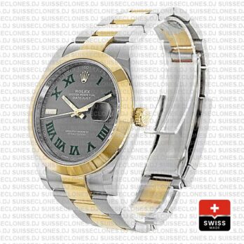 Rolex Datejust Two-Tone 41mm Slate Grey Dial Roman Replica