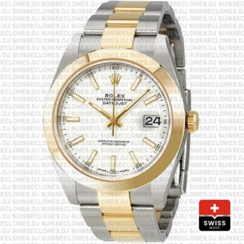 Rolex Oyster Perpetual Datejust Two-Tone 18k Yellow Gold 41mm Rolex Replica Watch