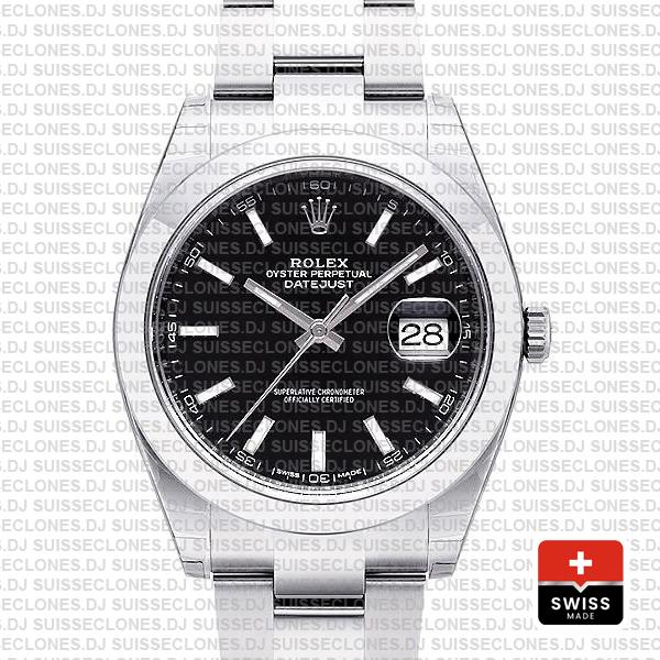Rolex Datejust 41 Black Dial Swiss Replica Watch | RolexReplica
