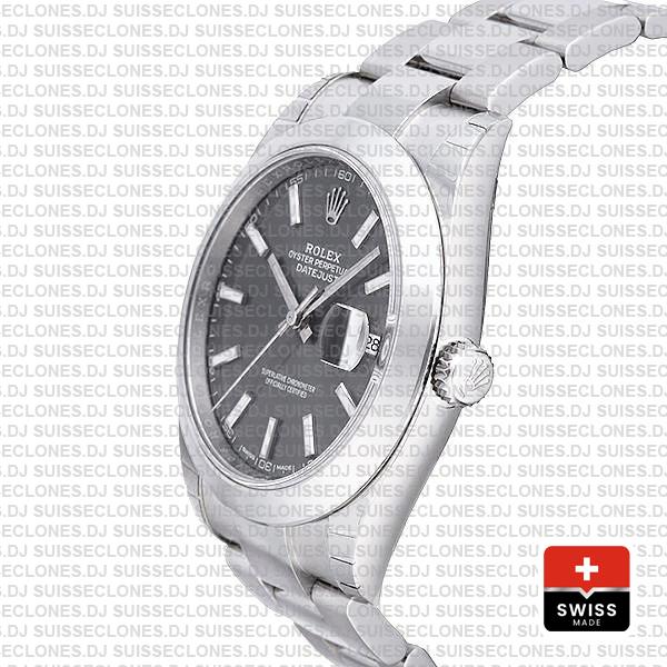 Rolex Datejust 41 904L Steel Dark Rhodium Grey Dial