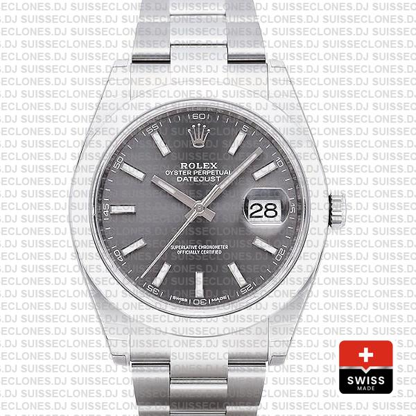 Rolex Datejust 41mm Grey Dial Oyster | Swiss Replica Watch