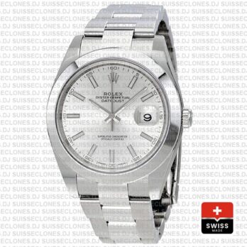 Rolex Datejust Stainless Steel Silver Dial 41mm Smooth & Fixed Bezel