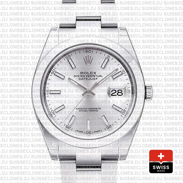 Rolex Datejust 41 Silver Dial Oyster Bracelet | Replica Watch