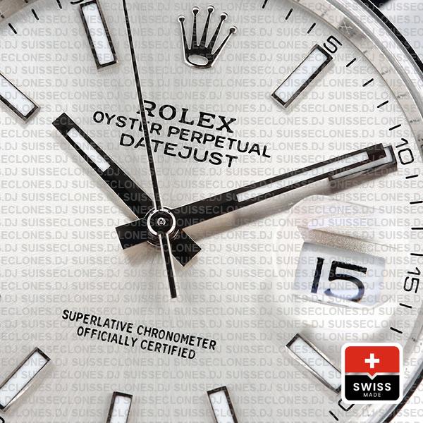 Rolex Datejust 41 Oyster Steel Smooth Bezel Silver Dial Stick Markers 126300