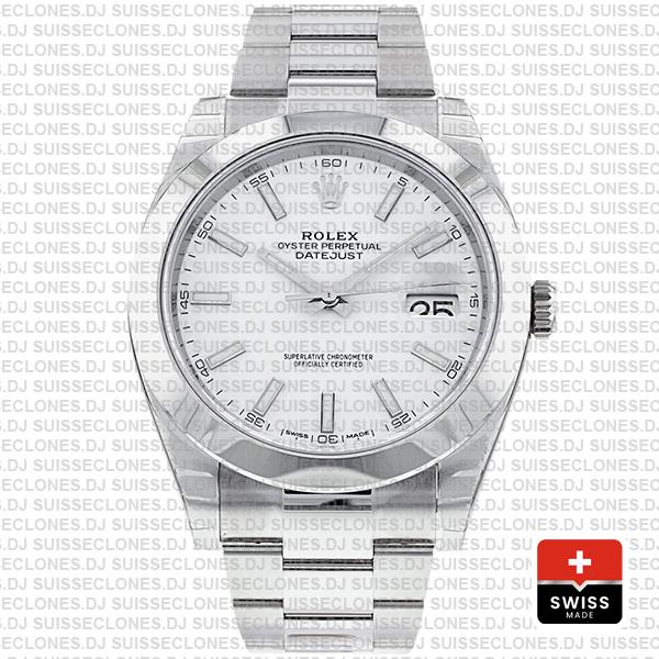 Rolex Datejust 41mm Stainless Steel White Dial with Oyster Bracelet