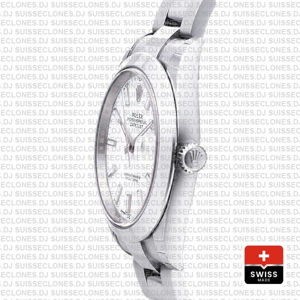 Rolex Datejust 41 904L Steel White Dial Oyster Swiss Replica