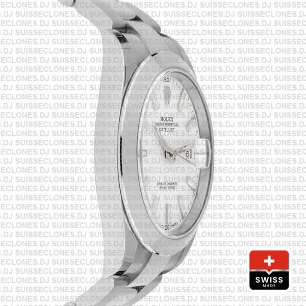 Rolex Datejust 41 904L Steel White Dial Oyster Replica Watch