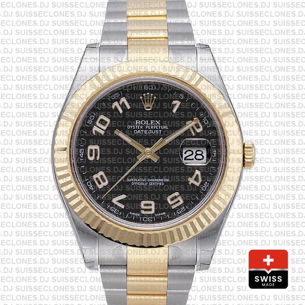 Rolex Datejust ΙΙ Two-Tone Gold Black Arabic Dial Replica Watch