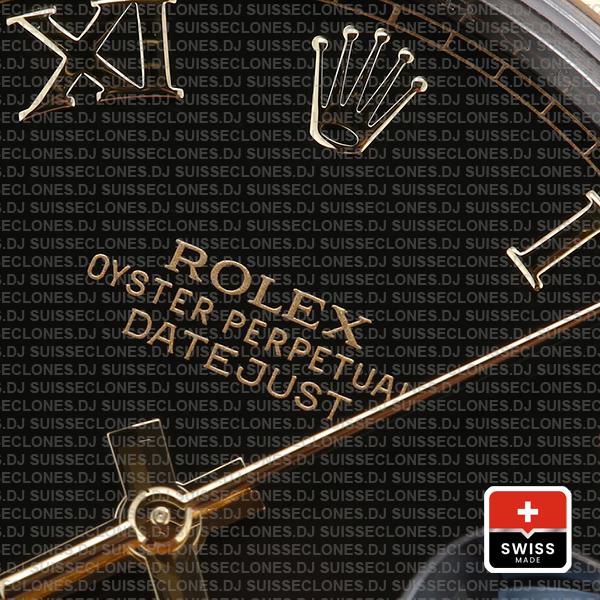 Rolex Datejust Ii 2 Tone Black Dial Gold Roman Markers 41mm 116333 Swiss Replica