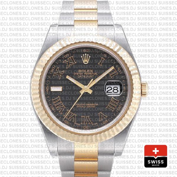 Rolex Datejust ΙΙ Two-Tone Gold 41 | Black Roman Dial Watch