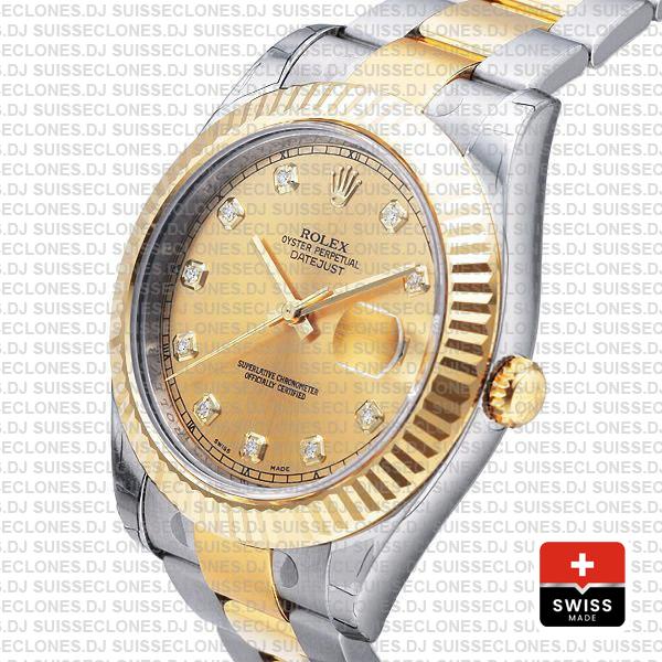 Rolex Datejust II Two-Tone Gold Diamond Dial Rolex Replica
