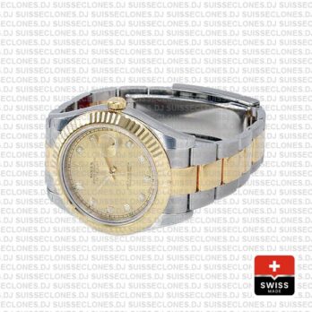 Rolex Datejust II Two-Tone Gold Diamond Dial Rolex Replica Watch