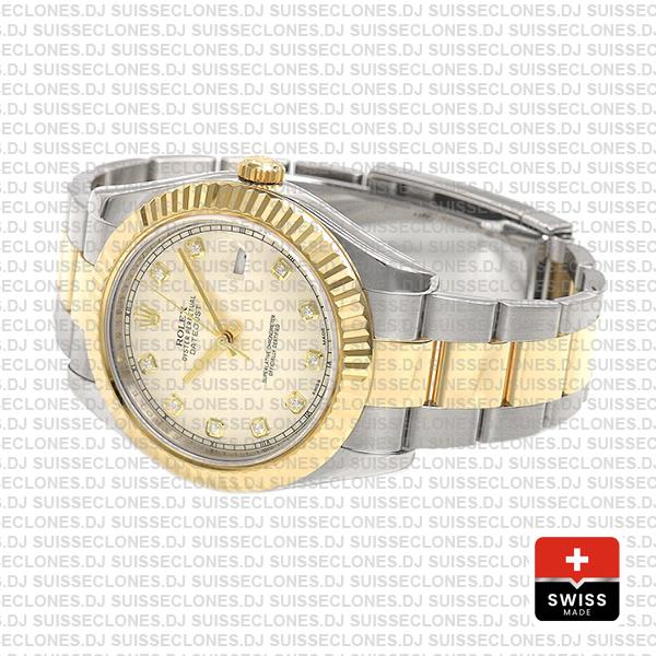 Rolex Datejust ΙΙ Two-Tone 18k Yellow Gold, 904L Steel Fluted Bezel Ivory White Dial
