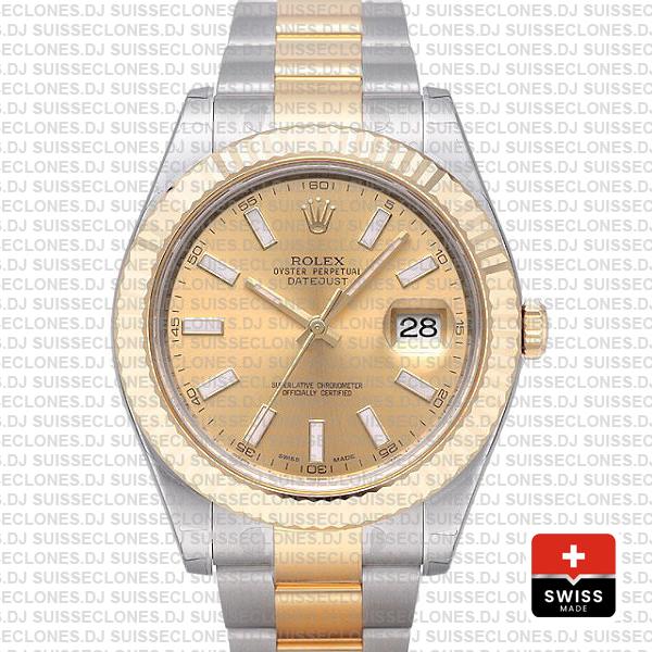 Rolex Datejust ΙΙ Two-Tone Gold Dial 41mm Replica Watch