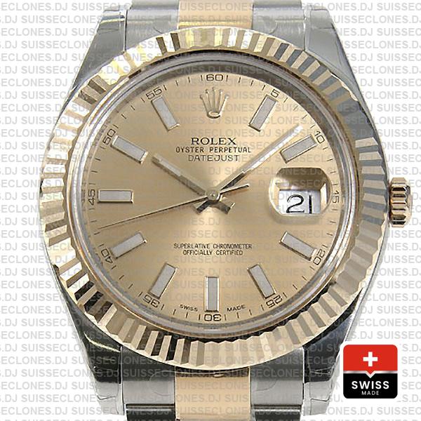 Rolex Datejust Ii 2 Tone Gold 41mm 116333 Swiss Replica