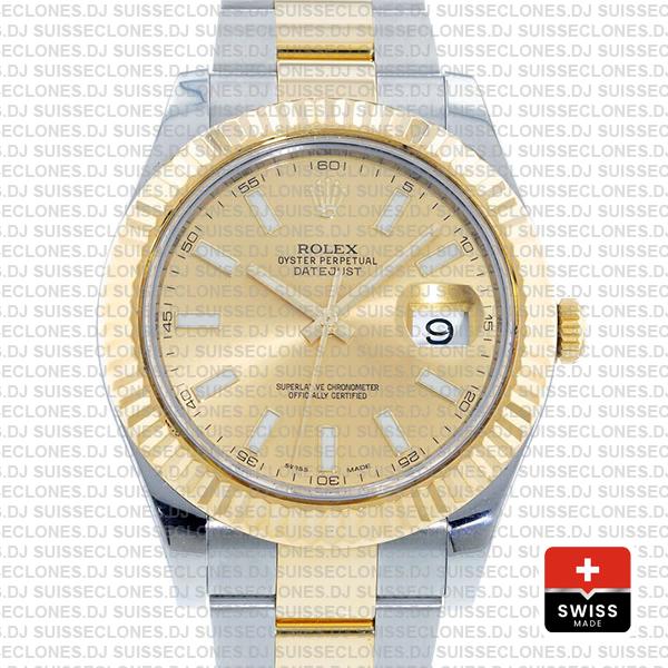 Rolex Datejust Ii 2 Tone Gold 41mm 116333 Swiss Replica