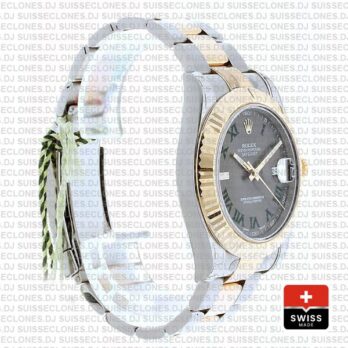 Rolex Datejust Ii 2 Tone Green Roman 41mm 116333 Swiss Replica
