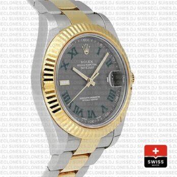 Rolex Datejust ΙΙ Two-Tone 18k Yellow Gold, 904L Steel Fluted Bezel Slate Grey Dial