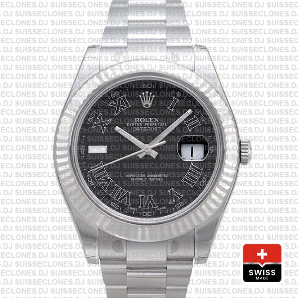 Rolex Datejust ΙΙ Roman 41mm | Black Dial Rolex Replica Watch