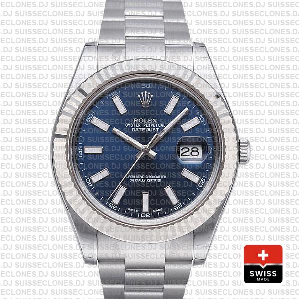 Rolex Datejust ΙΙ 41mm Oyster Bracelet Blue Dial Swiss Replica