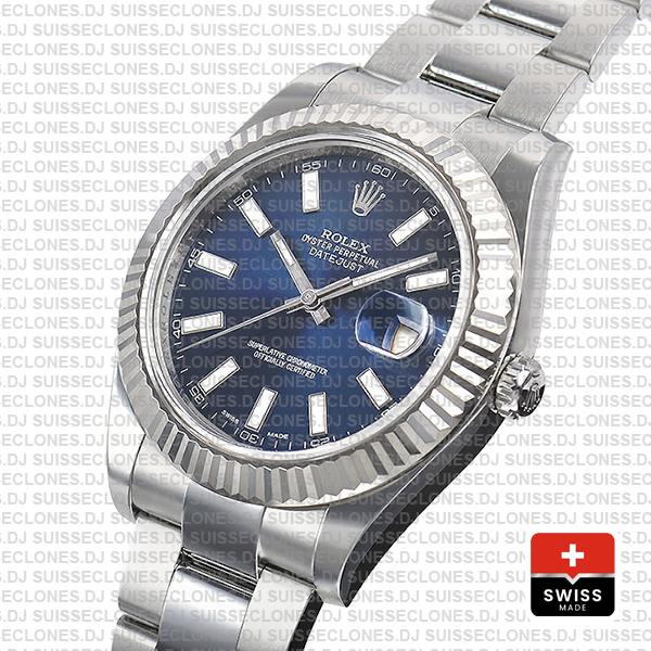 Rolex Datejust ΙΙ 41mm Oyster Bracelet Blue Dial Swiss Replica