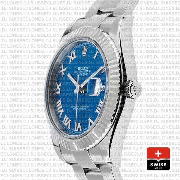Rolex Datejust ΙΙ 41mm Blue Roman Dial Swiss Replica Watch