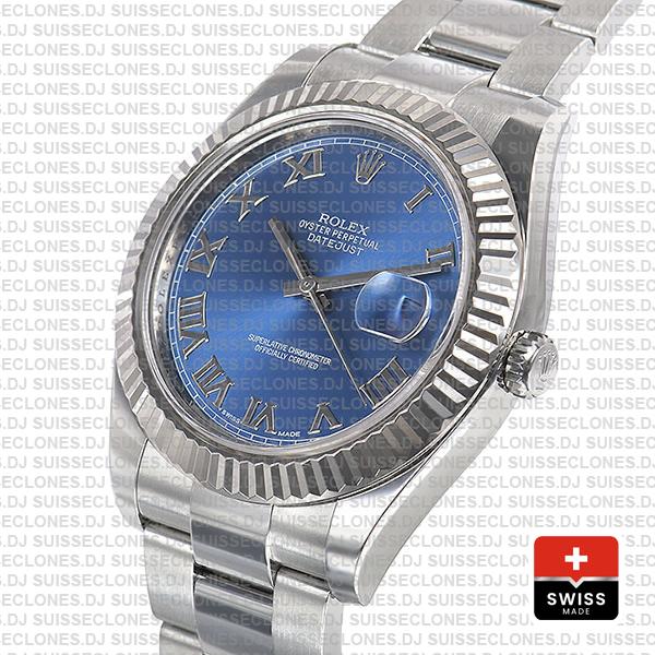 Rolex Datejust ΙΙ 41mm Blue Roman Dial Swiss Replica Watch