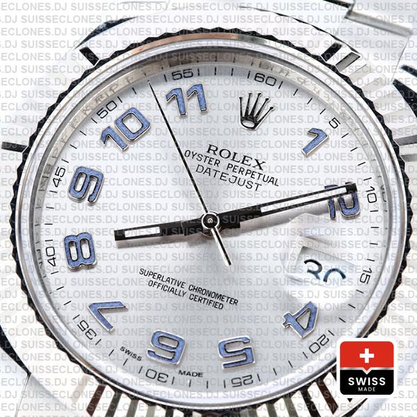 Rolex Datejust Ii Steel 18k White Gold Silver Arabic 41mm 116334 Swiss Replica Replica