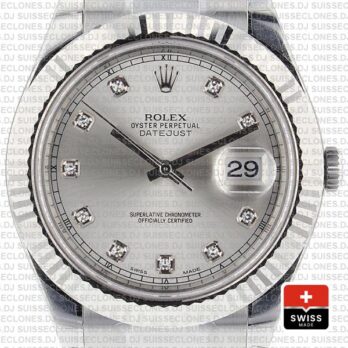 Rolex Datejust ΙΙ 41mm Silver Diamonds Dial Replica Watch