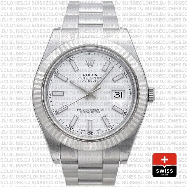 Rolex Datejust ΙΙ 41 White Dial Oyster Bracelet Replica Watch