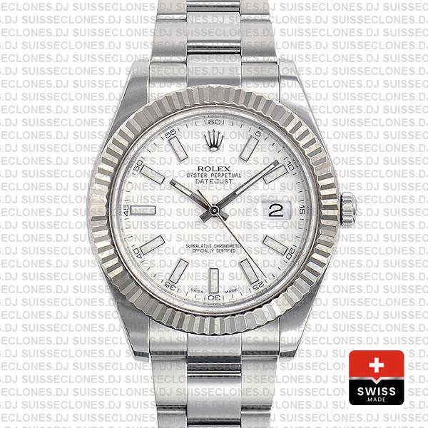 Rolex Datejust ΙΙ 41 White Dial Oyster Bracelet Replica Watch