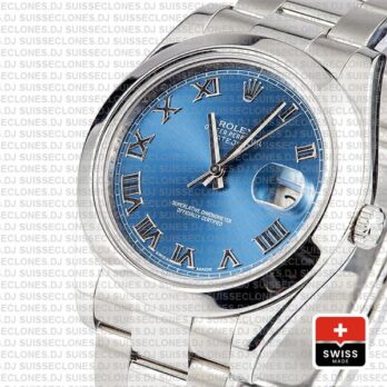 Rolex Oyster Perpetual Datejust II 904L Steel 41mm Blue Dial with Smooth Bezel 116300 Replica