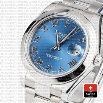 Rolex Oyster Perpetual Datejust II 904L Steel 41mm Blue Dial with Smooth Bezel