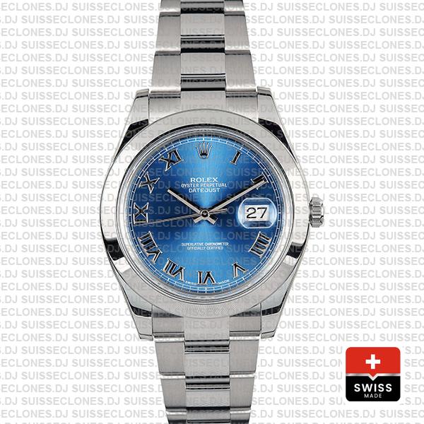 Rolex Datejust Ii Steel Blue Dial Roman Markers 41mm 116300