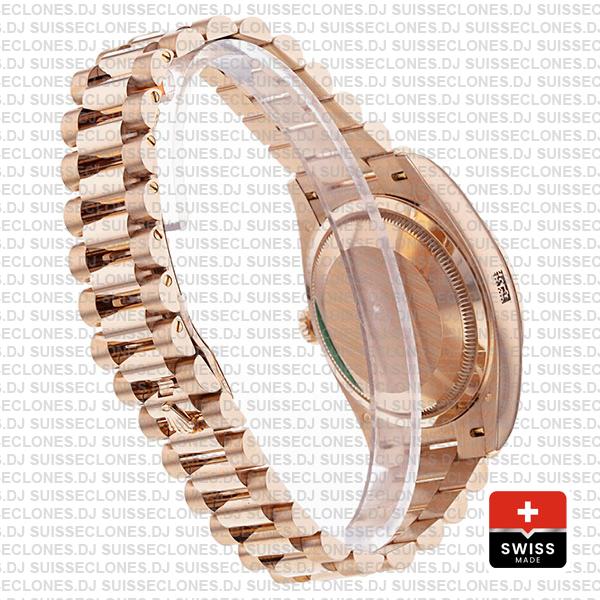 Rolex Day-date 36mm 18k Rose Gold 904l Steel White Mop Diamond Dial Fluted Bezel Ref.128235 Swiss Replica Superclone Watch