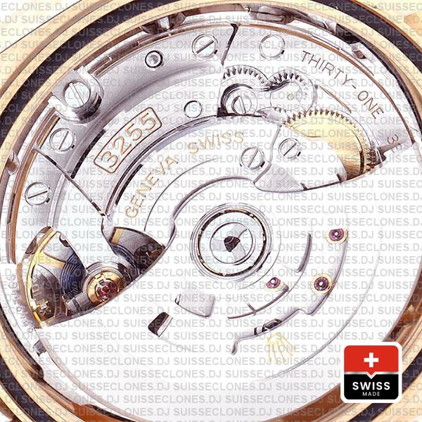 Rolex Day-date 36mm 18k Rose Gold 904l Steel White Mop Diamond Dial Fluted Bezel Ref.128235 Swiss Replica Superclone Watch