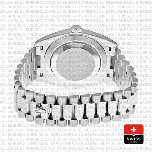Rolex Day-date 40 Platinum Ice Blue Diagonal Motif Ref.228206 Swiss Replica Superclone Watch