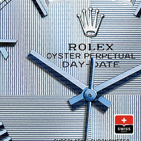 Rolex Day-date 40 Platinum Ice Blue Quadrant Motif Roman Ref.228206 Swiss Replica Superclone Watch