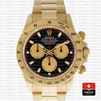 Rolex Daytona Gold Black Dial 40mm | Rolex Replica Watch