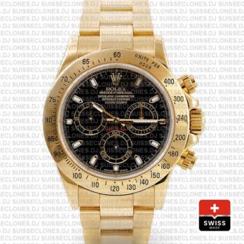 Rolex Daytona 18k Yellow Gold, 904L Stainless Steel Black Dial