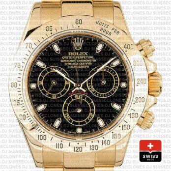 Rolex Cosmograph Daytona 116528 Gold Black Swiss Replica