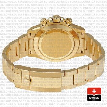 Rolex Cosmograph Daytona Real 18k Yellow Gold Wrapped 904l Steel Black Diamond Dial 40mm Ref:116508 Swiss Replica Watch