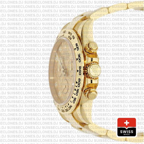 Rolex Cosmograph Daytona 40mm 18k Yellow Gold 904L Stainless Steel Diamond Gold Dial Watch