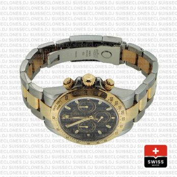 Rolex Daytona 18k Yellow Gold Two-Tone 904L Steel Black Dial Replica Watch