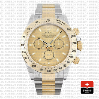 Rolex Cosmograph Daytona 18k Yellow Gold in Two-Tone with Gold Dial